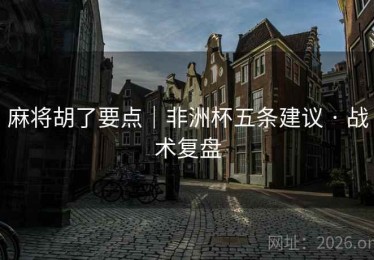 麻将胡了要点｜非洲杯五条建议 · 战术复盘