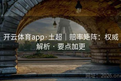 开云体育app·土超｜赔率矩阵：权威解析 · 要点加更